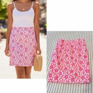 Lilly Pulitzer 'Hyacinth Fiesta Pink' pique lace pencil skirt‎ Sz6